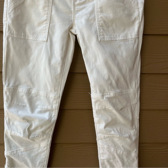 Frame Trapunto Moto Pants with Banded Bottom in Off White Size 26 - Picture 3 of 6